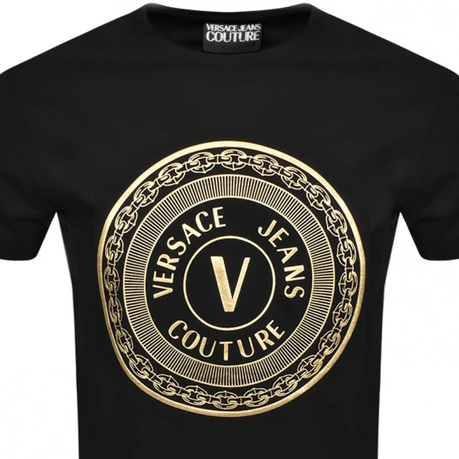 Alternative Image for ProductVersace Jeans Couture Foil Logo T Shirt Black2